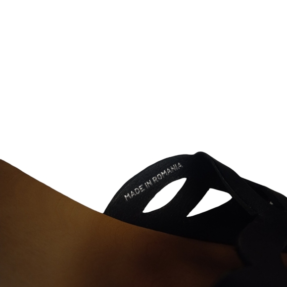 Swedish Hasbeens Toffel Wooden Leather Sandals Womens 41 Ankle Strap Black Clog - Picture 5 of 9